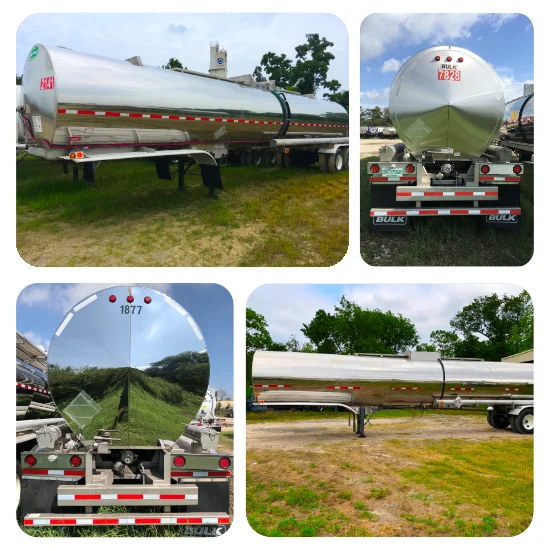 MC-307 DOT407 certified tank trailers for Gulf Coast chemical transport - IPTANKS fleet showcase featuring stainless steel insulated tanks with steam heat capabilities